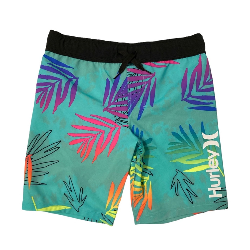 HURLEY //  Boy's 4 Way Stretch Quick Dry Swim Shorts (Tropical, 7/8)